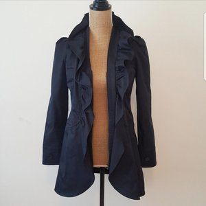 NWOT Anthropologie x Idra Navy ruffle Coat